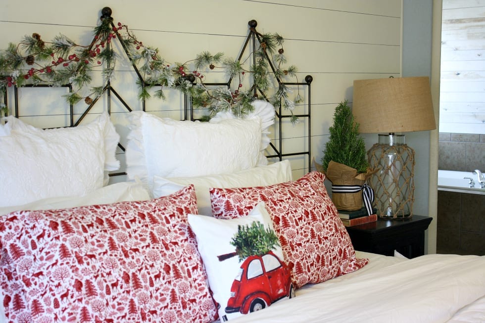 Christmas decor on a budget for your master bedroom