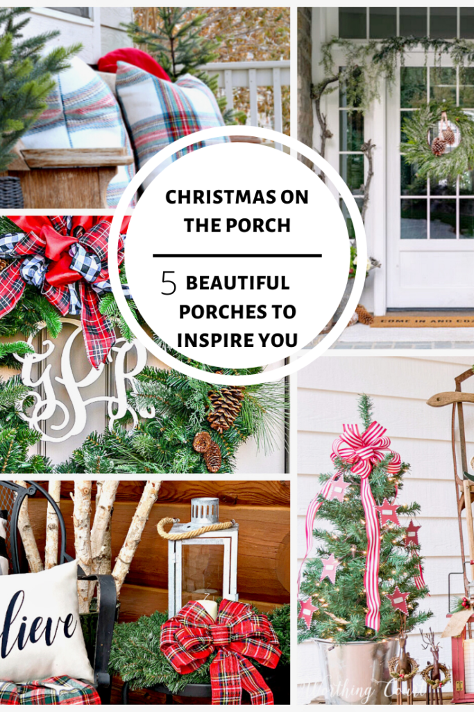 5 home decor bloggers share tips and tricks for decorating your porch for Christmas.