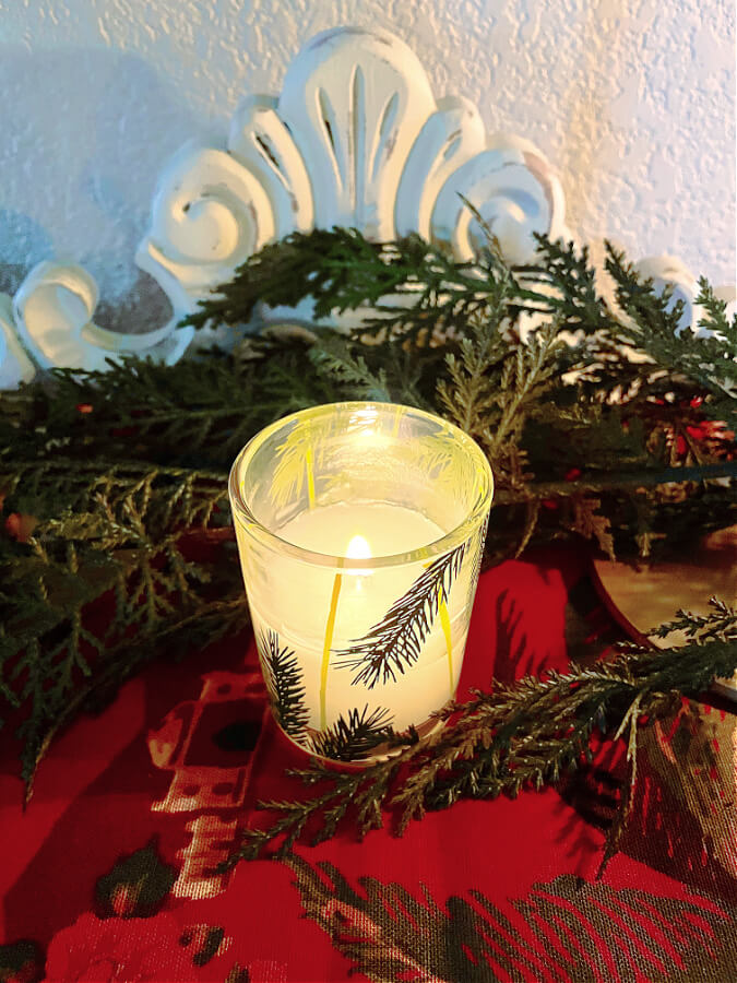 clear Christmas candle