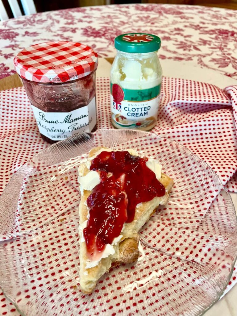 scone with jam and clotted cream