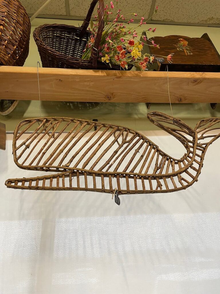 rattan whale at flea market