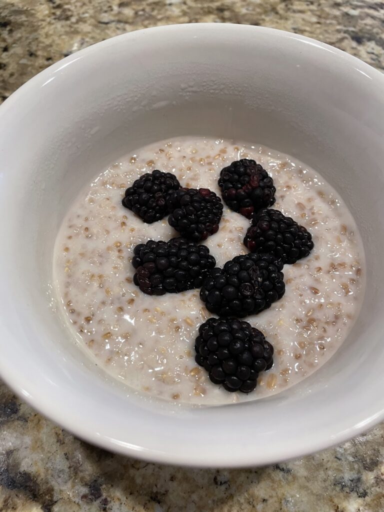 blackberries and porridge