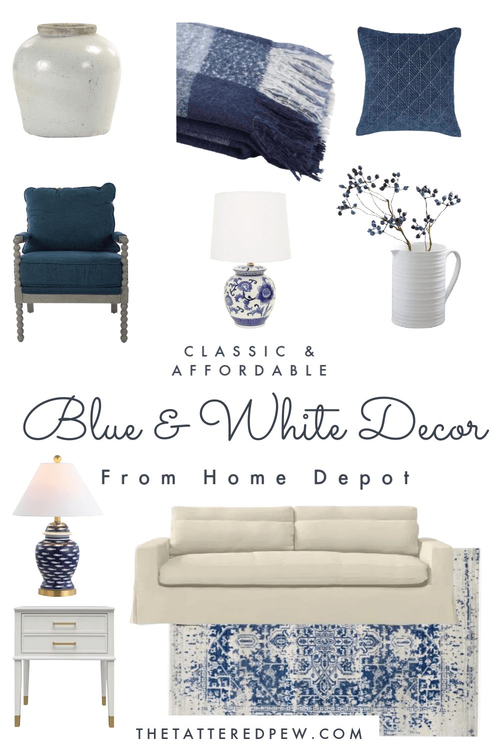 Blue & White - Home Accents - Home Decor - The Home Depot