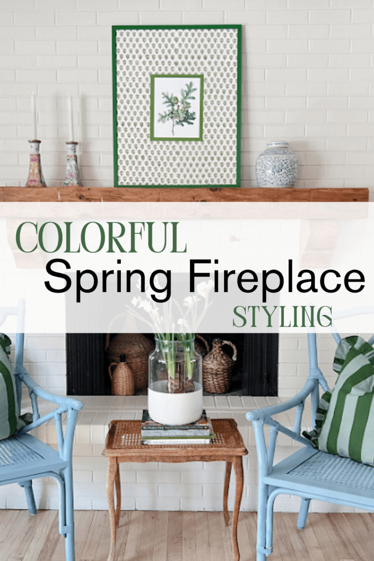 Colorful Spring Fireplace Styling