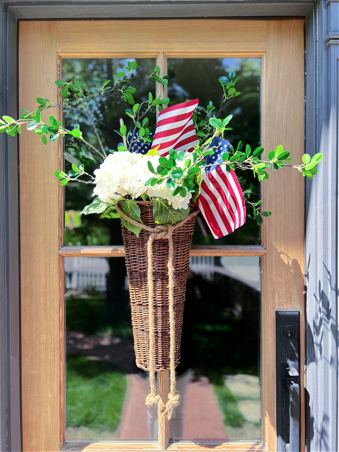 Patriotic Summer Front Door Basket