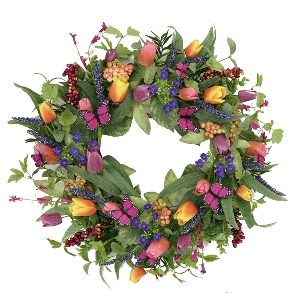 Spring butterfly wreath