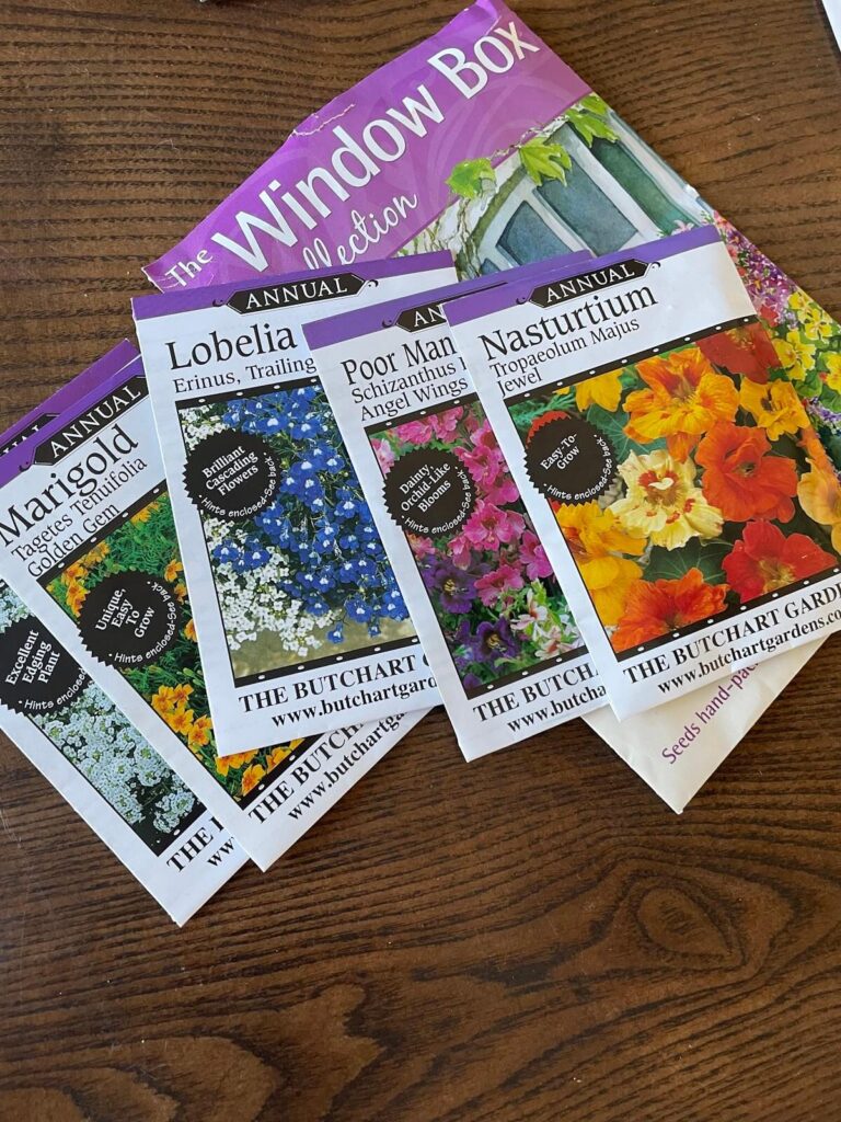 several packets of seeds