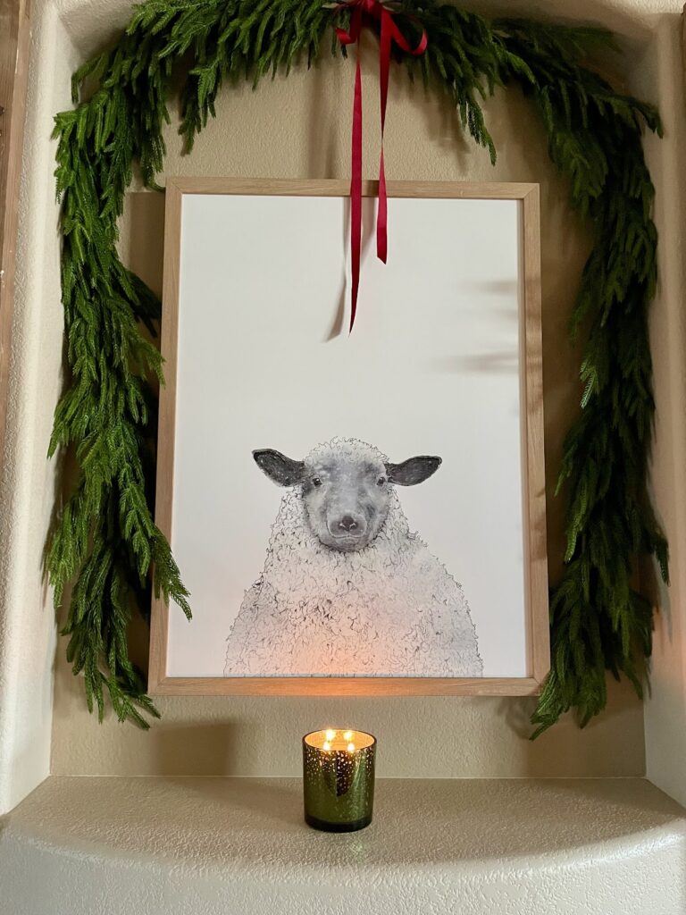 lamb and greenery