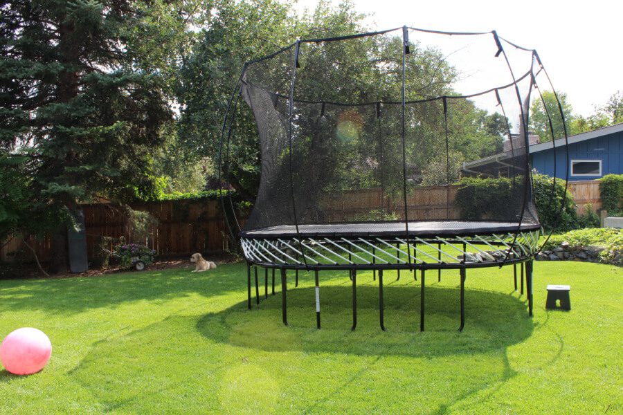 trampoline heaven in our huge backyard.