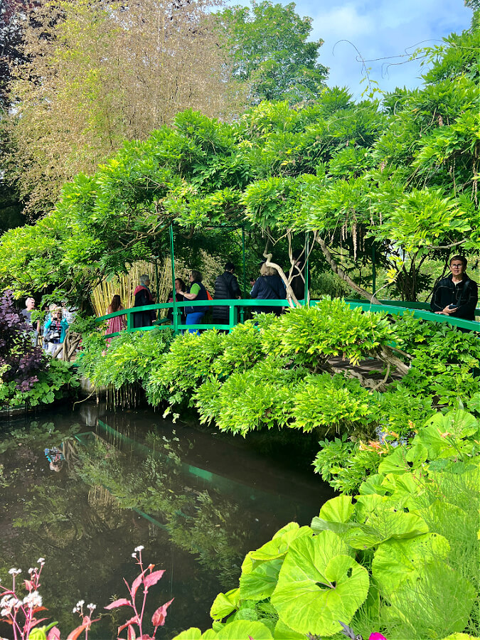 green bridge in Monet's garden