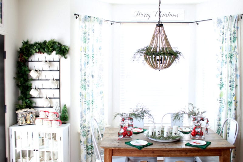 A kitchen nook perfect for a cozy Christmas breakfast with your kids.