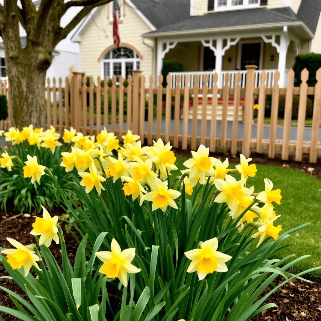 daffodil hedge in front yard