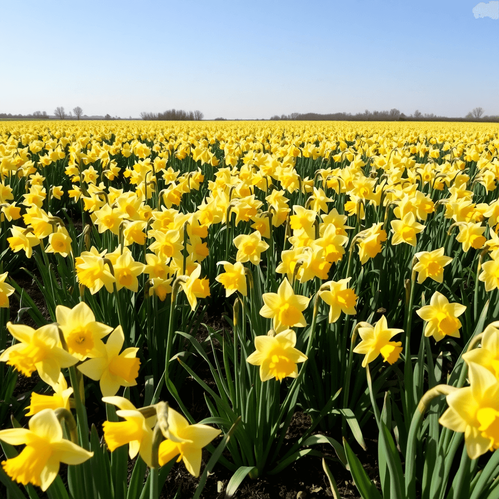 yellow blooming daffodils