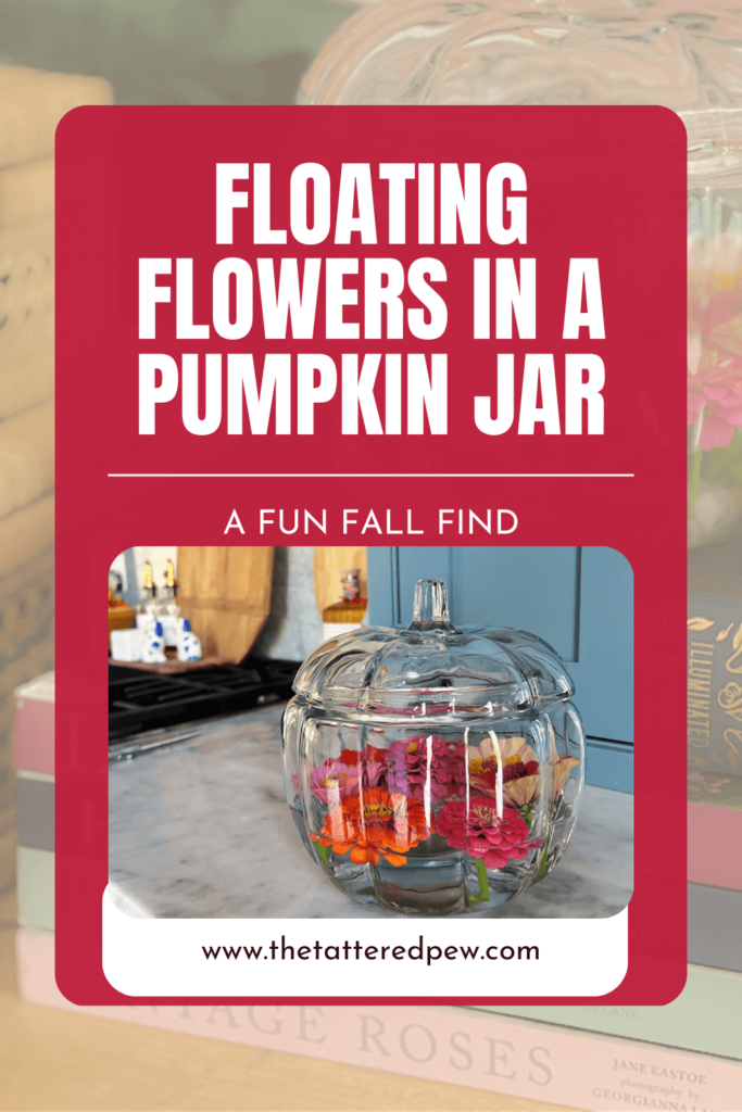 Floating Flowers in a Pumpkin Jar