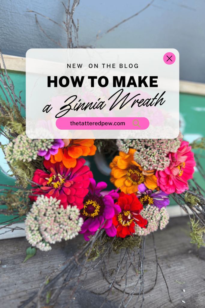 dried colorful zinnia wreath