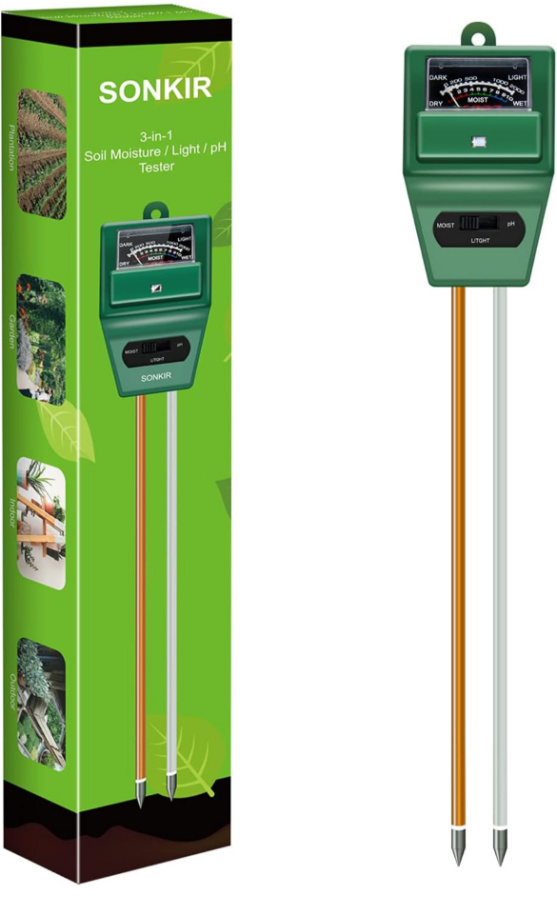 pH monitor for soil in raised beds