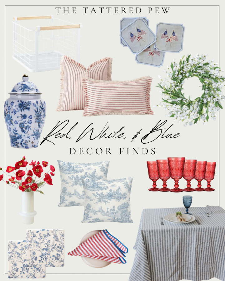 red-white and blue decor