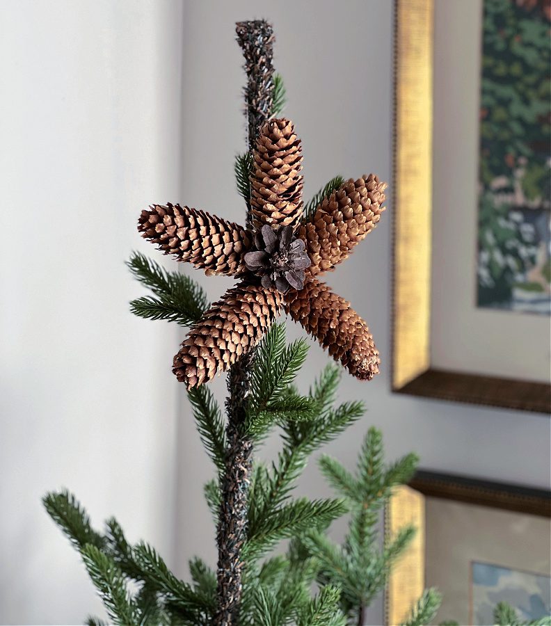 Pinecone Ornaments For Christmas Circle Tree Decoration With Wood